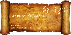 Szikula Ádám névjegykártya